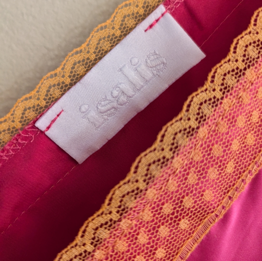 Isalis Pink Orange Slip Dress Size L - Picture 3 of 7